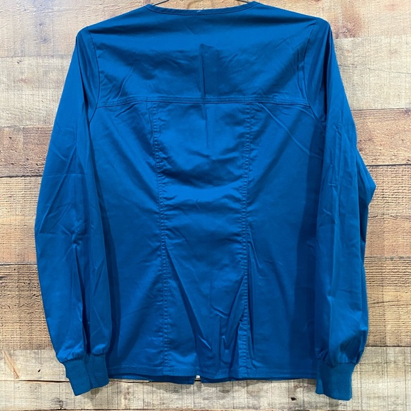 Cherokee Workwear Teal Premium Core Stretch Scrub Jacket Size Small - Picture 3 of 4